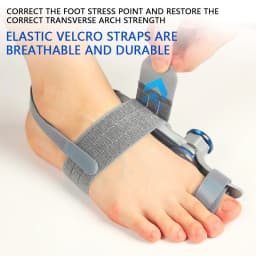 Unisex Bunion Foot Adjuster Rotating Knob Hallux Valgus Splint Big Toe Straightener Brace with Heel Strap for Left Right Foot
