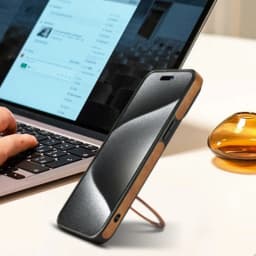 For iPhone 16 Pro Max Luxury Cortex Leather Magsafe Magnetic Stand Holder Phone Case For iPhone 13 14 15 Plus 17 18 Back Cover