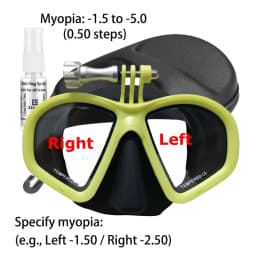 Low Volume Dive Mask Tempered Glasses Lens,Myopia Diving Mask,Spearguns Scuba Gear ,with Camera Mount,anti-fog for Narrow Face