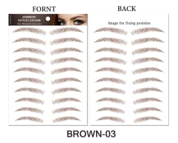 6D Eyebrow Tattoos Sticker Waterproof Long Lasting Natural Hair-Like Fake Eyebrows Stickers for Brow Grooming Shaping 10 Pairs
