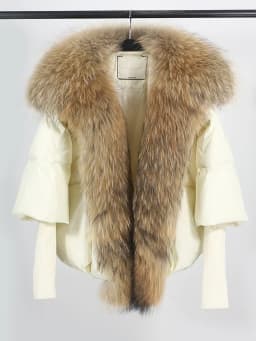 OFTBUY New White Duck Down Jacket Winter Women Warm Loose Coat Natural Real Fox Fur Collar Thick Luxury Outerwear New Fashion