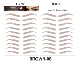 6D Eyebrow Tattoos Sticker Waterproof Long Lasting Natural Hair-Like Fake Eyebrows Stickers for Brow Grooming Shaping 10 Pairs