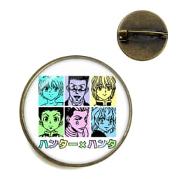 Anime Hunter x Hunter Hisoka Testing Glass Dome Pin Badge Cosplay Kurapika Killua Zoldyck GON·FREECSS Number Brooch Gift