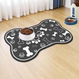Diatomaceous Mud Pet Placemat Absorbent Water Bowl & Food Mat with Waterproof Quick-Dry Rubber Backing Non-Slip for Home Use