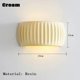 E27 French Beige Resin Wall Lamp Pumpkin Shape Wall Light Bedroom Bedside Lamp Corridor Ambient Lamp Home Decoration Ligting