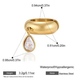 1pcs Delicate CZ Zircon Double Layer C-shape Chunky Cuff Earrings Stainless Steel No Piercing Cartilage Ear Clip Luxury Jewelry