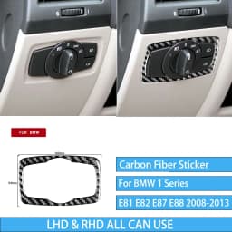 For BMW E81 E82 E87 E88 1 Series Interior Accessories 2008-2013 Gear Shift Knob Dashboard AC Outlet Carbon Fiber Cover Stickers