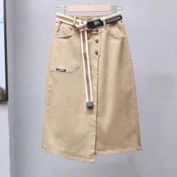 Spring Summer New Irregular Denim Skirt For Women Elastic High Waisted A-line Buttocks Wrapped Skirts For Women Casual Clothing