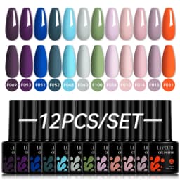 LILYCUTE 12PCs 7ml Nude Brown Red Nail Gel Polish Set Semi Permanent UV Gel For Nail Art Manicure Soak Off Gel Nail Polish Kit