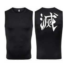 Anime Graphic Sleeveless Compression Shirt For Men Athletic Quick Dry Tank Tops Tees Gym Workout Fitness Running Vest Baselayers
