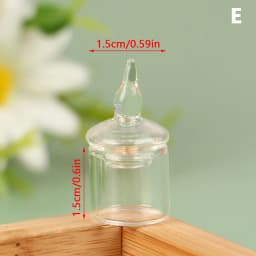 1Pc 1:12 Dollhouse Miniature Clear Glass Jar Candy Bean Storage Bottle Tiny Jar With Cover DollHouse Kitchen Decor Accessories
