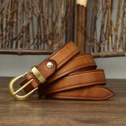 2.4cm Copper Buckle High Quality Cowskin Genuine Leather Belts for Women Luxury Female Belt For Jeans Simple Strap Waist Belt