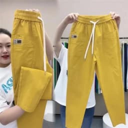 Spring Summer Women's Harem Pants High Waist Straight Casual All-match Pants Women Fashion Loose Cotton linen Trousers Female