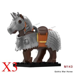 Medieval Military Castle Black Hawk Knight Building Blocks Gothic Cavalry Armor Shield Axe Soldier Figure Accessories Bricks Toy