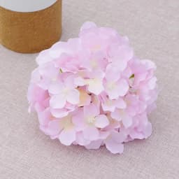 5PCS 54 Heads Silk Hydrangea Heads Artificial Flowers Heads with Stems Fake Hydrangea Flowers for Home Wedding Party Decoration