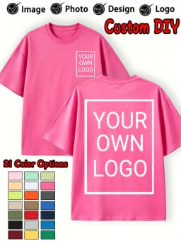 Double Sided Custom Logo T-Shirt Summer Y2K Loose Cotton Short Sleeves Crewneck Casual T Shirts Team Company Women's Tops