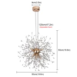 VETRULUS Modern Dandelion Lighting Pendant Lights Living Room Dining Bedroom Pendant Lights Starry Fireball Lighting Fixtures 