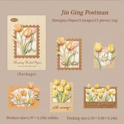 Journal GO 15pcs Embossed Texture Sticker Pack for Journaling Scrapbook Decoration 3D Flower Stickers for Collage Gift Card diy