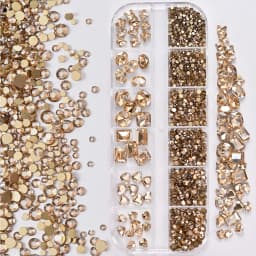 Nail Art Rhinestones Kit 2400pcs Nail Gems Ab Flatback Rhinestones Gems Stones with Storage Organizer for Design Bright Holiday