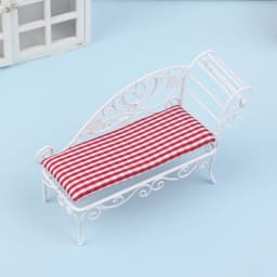1:12 Dollhouse Wooden/Iron Fabric Double Single high-end Sofa Model Miniature Furniture Armchair Sofa Footstool Doll Decor Toy