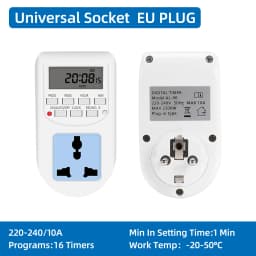 Digital Timer Switch Electronic 12/24 Hour Weekly Programmable Timing Socket EU UK US Plug Outlet Kitchen Appliance Time Control