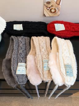 Versatile Knitted Fleece Ear Muffs Women's Winter Warmth Headscarf Anti-Cold Ear Protection Knitwear Ties Holland Qi Brand