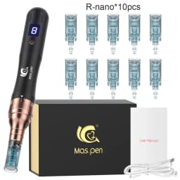 8 Speed Level Rechargeable Microneedling Derma Pen/Mas Pen N6 With 10Pcs Replacement Tips 0.25mm