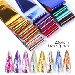 10pcs Matte Metallic Nail Foils Gold Silver Metallic Mirror Starry Paper Gel Polishing Transfer Sticker Nail Art Decor BEDXK11