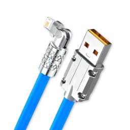 180 Degree Rotation USB Fast Charge Cable For iPhone X XR XS 11 12 13 14 Pro Max 8 Plus Phone Gaming Quick Charging Elbow Cables