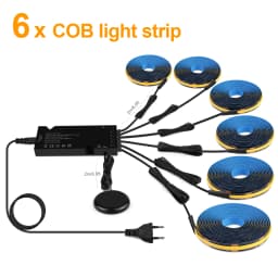 Smart Penetrable Wood COB LED Strip Light Touch Dimmable Black PCB For Acoustic Slat Grille TV Backlight Wall Panel Cabinet Deco