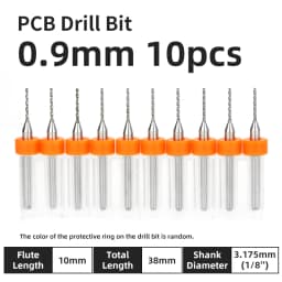 TOOLEYE 10pcs 0.1-1.0mm PCB Drill Bit Micro Carbide Drill Bit Printed Circuit Board Wood Modeling Mini CNC Metal Drill Bit Set