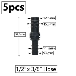 5pcs 16/20/25mm PE Pipe Barb Connector Straight Tee Elbow Plug Garden Water Hose Reducing Splitter Joint Drip Irrigation System