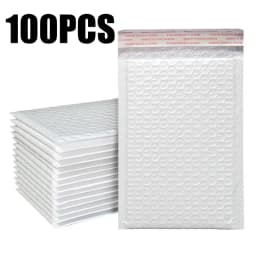 500PCS Poly Bubble Mailers Padded Envelopes Self Seal Bubble Lined Waterproof Cushion Shipping Enveloper Mailers White