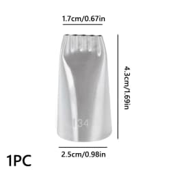 1pcs #134 Cake Decorating Piping Tip, Stainless Steel 5-Line Pastry Nozzle for Spaghetti, Baby Food, Mont Blanc Baking Tool