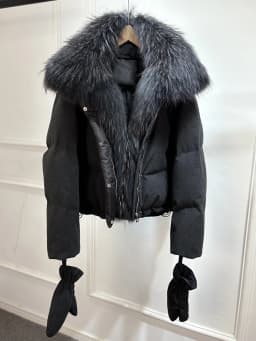 2026 Luxury Winter 90% White Duck Down Wool Blends Jacket Women Real Natural Huge Fox Fur Thickened Warm Puffer Wool Down Coat