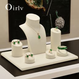 Oirlv Beige High-End Jewelry Display Stands for Rings Earrings Necklaces Bracelets - Premium Window Display Props