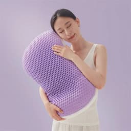 Purple Pectin TPE Pillow Honeycomb Grid &Polyester AB Side Pillow Case Breathable Soft Neck Support Sleeping Pillow Core 40*65cm