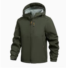 Men's Hooded Softshell Jacket Waterproof Lightweight Insulated Windbreaker Fleece Lined Rain Shell Jacket for Hiking Camping