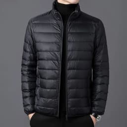 Autumn Winter Lightweight down Cotton Jacket Men's Short Collar Hooded Medium Lightweight Thin Outerwear Discontinued Size