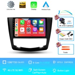 Android 16 9 Inch Carplay For RENAULT KADJAR 2015 - 2019 Car Radio Multimedia Center Bluetooth 4G Wifi Rear Camera Touch Display