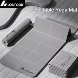4mm Thick TPE Foldable Yoga Mat 183*61cm Easy Storage for Travel Yoga Pilates Home Exercise Floor Mat 