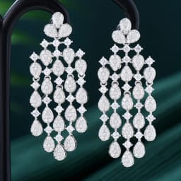 GODKI 2026 Luxury Trendy Link Chain Long Drop Earrings Cubic Zircon Earrings For Women Drop Earrings Brincos Fashion Jewelry
