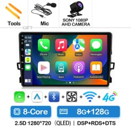 Android 16 Car Radio For Toyota Auris E150 2006 2007 2008 2009 2010 2011 2012 Multimedia Stereo Player Wireless Auto Carplay DVD