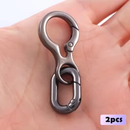 2 pcs Double Opening Swivel Clasp Clips, Metal Swivel Spring Snap Hooks, Key Chain Clip with Key Ring for DIY Keychains, Lanyard