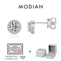 MODIAN D Color Heart Pear Square Moissanite Stud Earrings 925 Sterling Silver Lab Diamond Earrings For Women Wedding Jewelry
