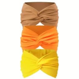 3PCS Women's Wide Hair Band in Elastic Solid Color, Anti-Slip Hair Accessory for Exercise, Multi-Functional Accessory