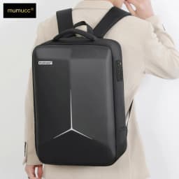 MUMUCC Hard EVA Shell Laptop Backpack Shockproof USB Type C Charging Anti Theft Password Lock Travel Backpack with Luggage Strap
