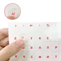 1PCS Russian Transparent Keyboard Sticker Language Letters Black White Label PC Dustproof Laptop Accessories