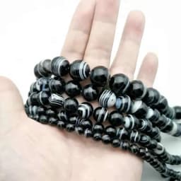 Natural Stone Beads Two Style Striped Agat For Beading Brown Gules 4-12mm Dull Polish Wholesale Beads For Jewelry DIY Accessorie