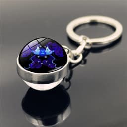 Fashion 12 Constellation Keychain Double Side Glass Cabochon Ball Keychain Zodiac Signs Key Rings Jewelry for Women Men Gift